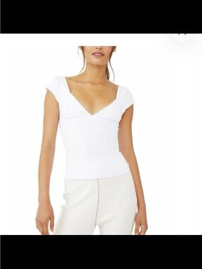 NWT free people women’s cape sleeves corset camisole top white size medium